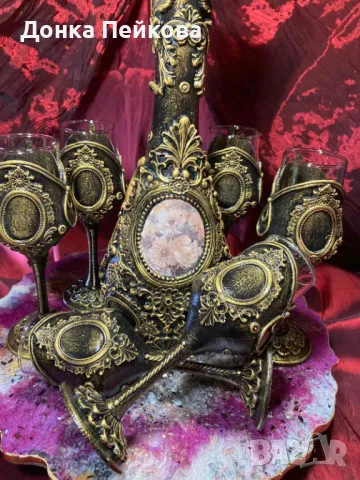 Сервиз за аперитив ръчна изработка в сребро , снимка 4 - Сервизи - 47658046