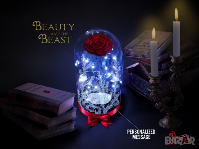 Романтичен подарък за приятелка / ЕСТЕСТВЕНА вечна роза в стъкленица / Подарък за Рожден Ден на Жена, снимка 7 - Градински цветя и растения - 24090675