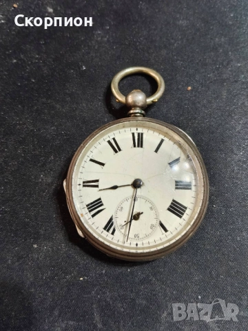 Швейцарски СРЕБЪРЕН джобен часовник 1900г. с ключе - 10 РУБИНА ПРОМОЦИЯ, снимка 13 - Джобни - 50419600