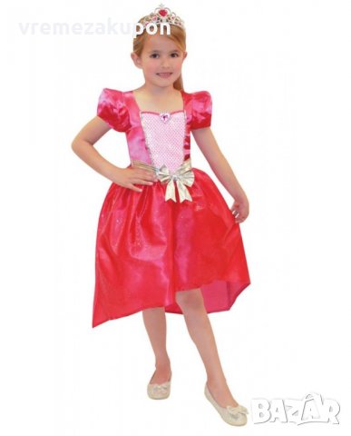 Рокля на Барби с коронка и същата рокля за кукла Барби
