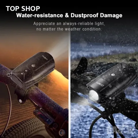 водоустойчиви предни фарове за колоездене, червени задни светлини, снимка 5 - Аксесоари за велосипеди - 48785127