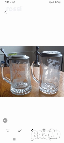 Vintage. Нови. Ловна тематика. Немски стъклени халби 0,5 л. Халба., снимка 2 - Антикварни и старинни предмети - 47508658