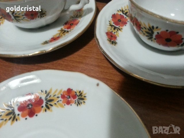 Стар български порцелан чашки за кафе барок , снимка 4 - Антикварни и старинни предмети - 42963030
