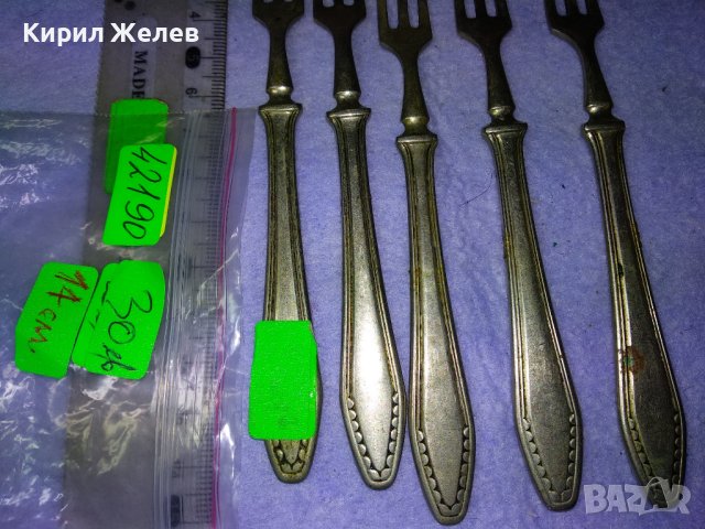 Лот 5 СТАРИННИ ALPACCA Сребърна СПЛАВ АРИСТОКРАТИЧНИ НЕМСКИ ДЕСЕРТНИ ВИЛИЧКИ с МАРКИРОВКА 42190, снимка 13 - Антикварни и старинни предмети - 43807086