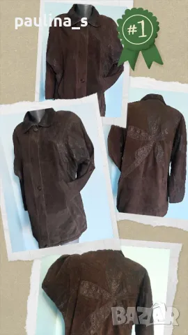 Два броя / Естествена кожа и велур / преходно палто / манто "Vera Pelle" / голям размер , снимка 11 - Палта, манта - 43621932