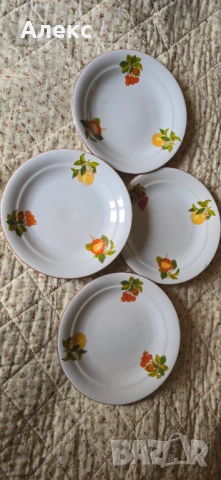 Комплект десертни чинии, Дянко Стефанов-Разград–3бр+1бр, снимка 2 - Чинии - 53221264