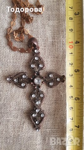 Масивен с камъни и позлатена верижка, снимка 6 - Антикварни и старинни предмети - 28454781