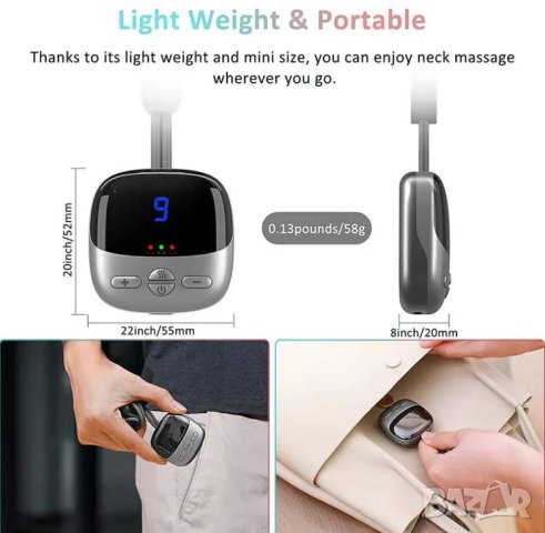 Мини TENS Масажор Амулет Електро Стимулация Мускулна Релаксация Импулсно Облекчаване на Напрежението, снимка 18 - Масажори - 43622515