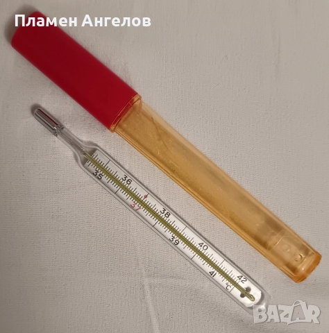 Стар живачен термометър за измерване на телесна температура. , снимка 1
