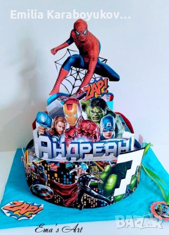 Картонена торта Отмъстителите / Avengers, снимка 2 - Други - 25106479