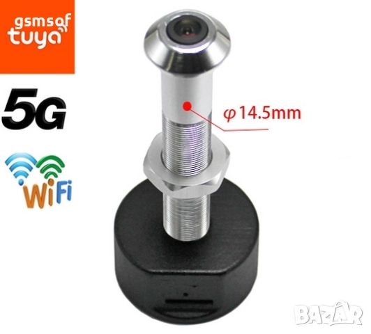 Smart WiFi шпионка за врата, широкоъгълна с нощно виждане, известия при движение, Smartlife Tuya App, снимка 5 - IP камери - 52331063