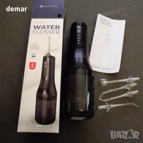 Зъбен душ, преносим иригатор за устна кухина, USB акумулаторен, черен, снимка 8 - Други - 49275175