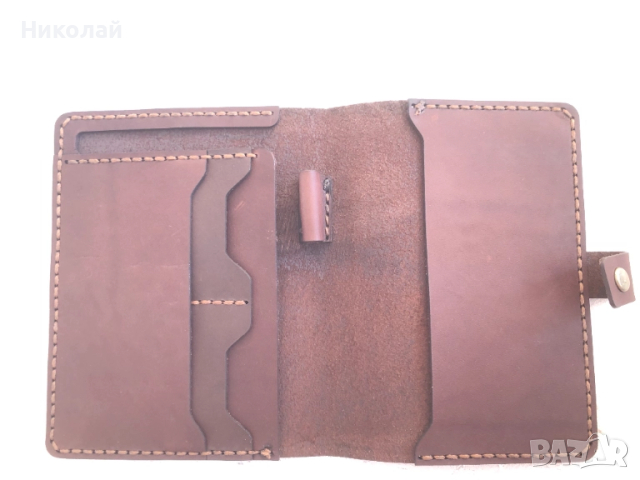 Калъф / портфейл за пътуване BURGUNDY COLLECTIVE, естествена кожа, ръчна изработка, ЮАР топ качество, снимка 12 - Портфейли, портмонета - 52109731