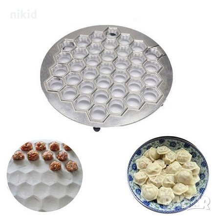 метален Уред форма за правене на равиоли пелмени паста с плънка метален резец 37 дупки пелменица