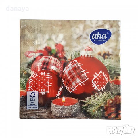 2545 Коледни салфетки за маса, трипластови, 20 броя в пакет, снимка 2 - Аксесоари за кухня - 34867817