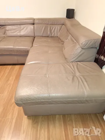 НАМАЛЕНИЕ!!! Голям ъглов диван, естествена кожа, снимка 5 - Дивани и мека мебел - 48262000