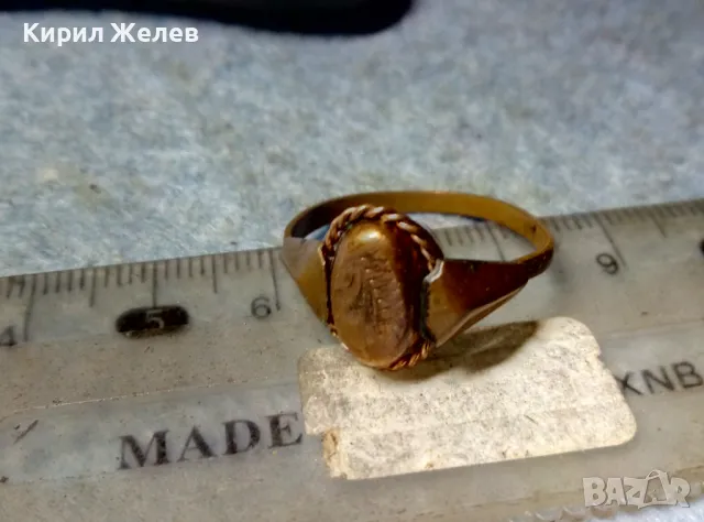 Старинен МЕДЕН ПРЪСТЕН МАЙСТОРСКА ИЗРАБОТКА РЪЧНО ГРАВИРАН 47969, снимка 7 - Антикварни и старинни предмети - 49001410