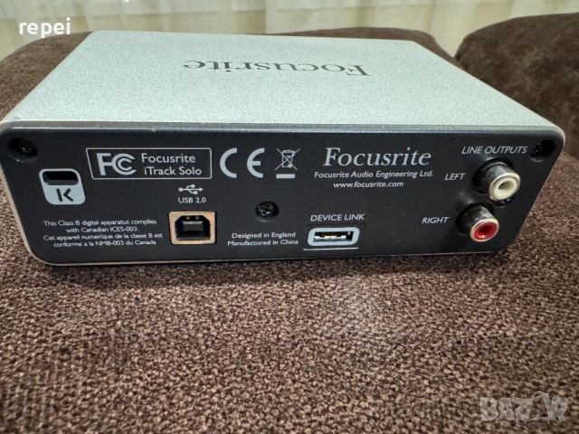 Focusrite Itrack Solo аудио интерфейс , снимка 3 - Аудиосистеми - 53259601