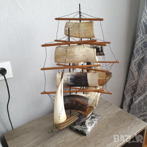Голям кораб от рог с нощна лампа и латерна, снимка 9 - Колекции - 50266343