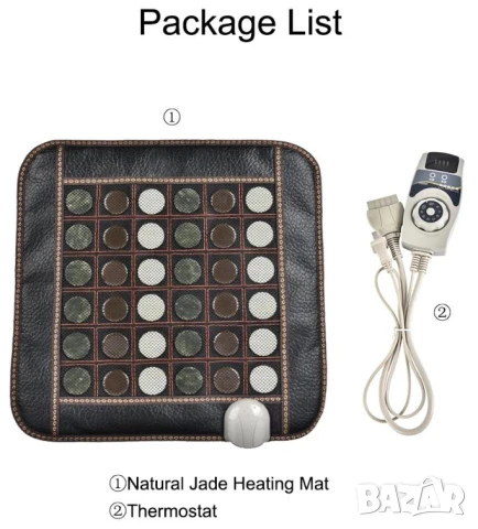 Нефритен Загряващ Килим Затопляща Турманиева Постелка с Нано Керамика Срещу Болки в Гърба и Кръста, снимка 6 - Масажори - 50727045