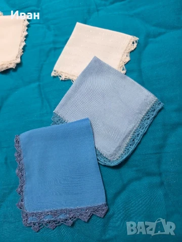 Копринени кърпички с дантела , снимка 2 - Шалове - 51387878