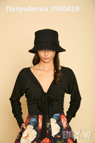 Дамска Блуза Paola - Черна, снимка 5 - Блузи с дълъг ръкав и пуловери - 52183999