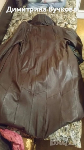 Продавам дълго естествена кожа палто размер XXLтелешка кожа и естествен косъм от лицица, снимка 4 - Палта, манта - 52747579