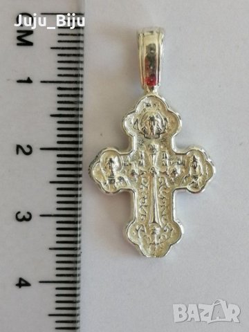 Нов сребърен двулицев кръст, снимка 2 - Колиета, медальони, синджири - 28530813