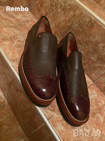 Мъжки кожени обувки мокасини, снимка 2 - Мокасини - 50825747