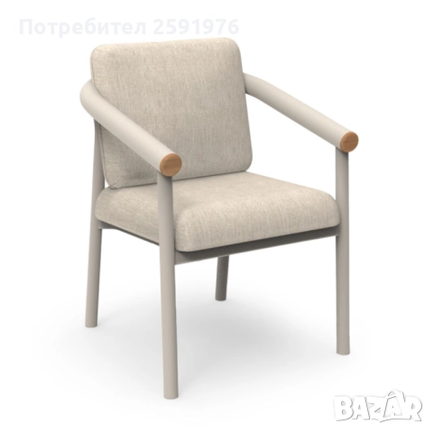 Трапезен стол, EUTOPIA, Кремав, Текстил, 62х66х78см., снимка 1