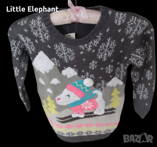 Дълъг пуловер куче скиор,колекция"Winter holidays"/,Англия/нов