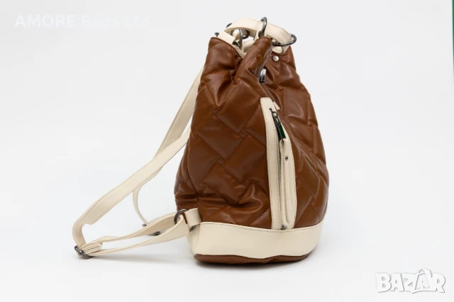 Спортно елегантна дамска раница AMORE Livia - Cream, снимка 2 - Раници - 50657205