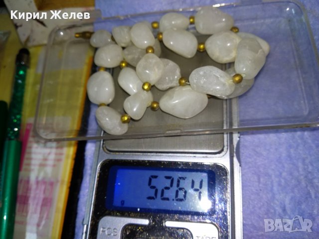 СТАРО СКЪПОЦЕННО КОЛИЕ НАТУРАЛЕН МЛЕЧЕН КВАРЦ и БРОНЗ 34678, снимка 4 - Антикварни и старинни предмети - 39193199