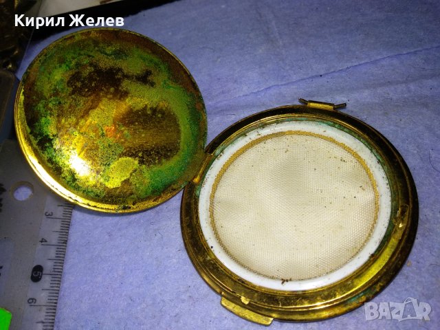 СТАРИННА БРОНЗОВА АР ДЕКО ПУДРИЕРА За КОЛЕКЦИЯ с НУЖДА от РЕСТАВРАЦИЯ Липсва КАПАЧЕТО! 41260, снимка 3 - Антикварни и старинни предмети - 43739787