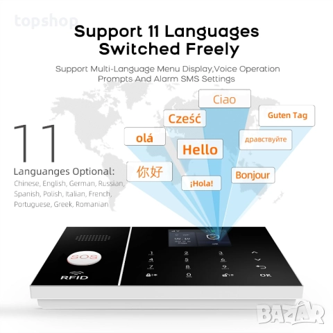 Чисто нова LWOHSI PG108 Алармена система за домашна сигурност, WiFi+GSM 4G DIY комплект аларма ..., снимка 9 - Други - 52071003