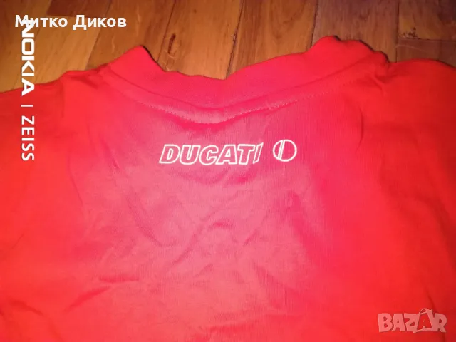Ducati мотористка тениска 100пр.памук размер Л отлична, снимка 5 - Други спортове - 48042195