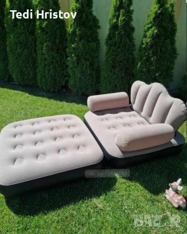 Надуваем фотьойл 5 в 1 SuperSofa - Пет вида комфорт в едно удобно решение, снимка 2 - Дивани и мека мебел - 52991607