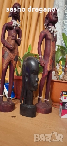 2 ръчно издялани африкански фигурки, снимка 16 - Други ценни предмети - 52500620