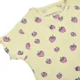Бебешка жълта тениска с къс ръкав и шарка на розова ягода S_1221080, снимка 2