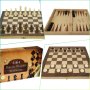 Шах и табла, Дървен, 35 см, Фигури 3 - 7 см, снимка 1