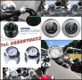Моточасовник термометър часовник за мотор колело кормило алуминиев светещ универсален, снимка 1 - Аксесоари и консумативи - 41836773
