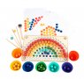 Rainbow wooden clip beads мултифункционална игра с мъфини, топчета и шаблони от дърво , снимка 2