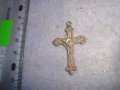 СТАРО ПОСРЕБРЕНО НАГРЪДНО МАЛКО РАЗПЯТИЕ ДВУСТРАННО КРЪСТЧЕ 20166, снимка 4