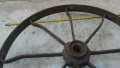 ковано масивно колело от каруца, двуколка, рало , снимка 11