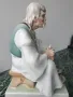 2бр Zsolnay Pecs статуетка 33см/стара унгарска порцеланова фигура/седнал мъж-овчар, снимка 5