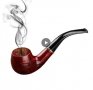 Лула  гравирана с дърворезба.Solid Wood Resin Tobacco Pipe Red Black Pattern Carving Smoke Pipe, снимка 3