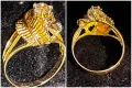 Златен пръстен циркон zlaten prasten gold 585 14 карата, снимка 3