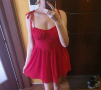 дамска нова  червена лятна рокля Л , снимка 1