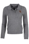 Дамска плетена блуза EXPLOSI 1086-150 сива с мече Рокля DJOFRA FASHION с поло дълги ръкави вталена, снимка 2