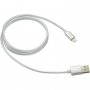 Кабел Lightning към USB за iPhone 5, 6, 7 и др. CANYON CNE-CFI3PW 1м Оплетка Сребрист Lightning to U, снимка 1 - USB кабели - 36602715